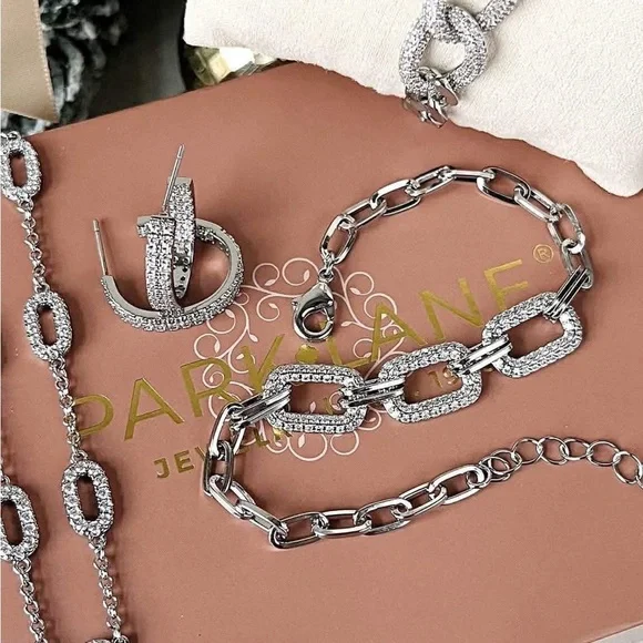 Park Lane Iceluxe Silver Chain Bracelet | December Sparkle Box Exclusive - Picture 2 of 6